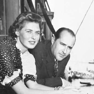Ingrid Bergman and Roberto Rossellini, parents of Isotta Rossellini.